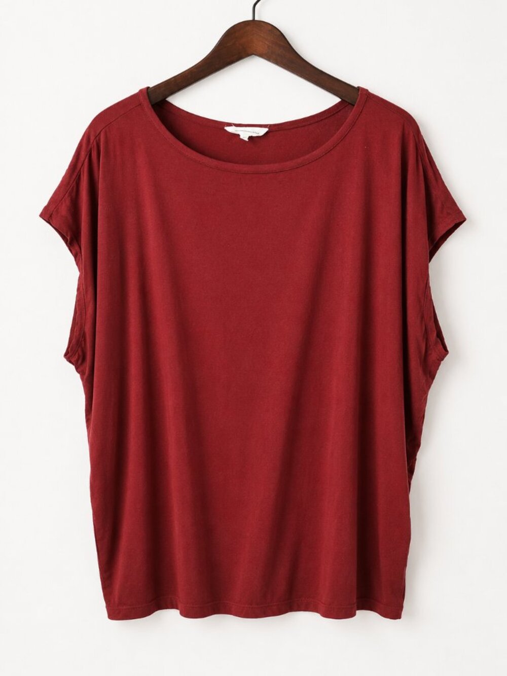 78 & Sunny 2X Burgundy Modal Oversized Dolman Tunic Top Boho Minimalist